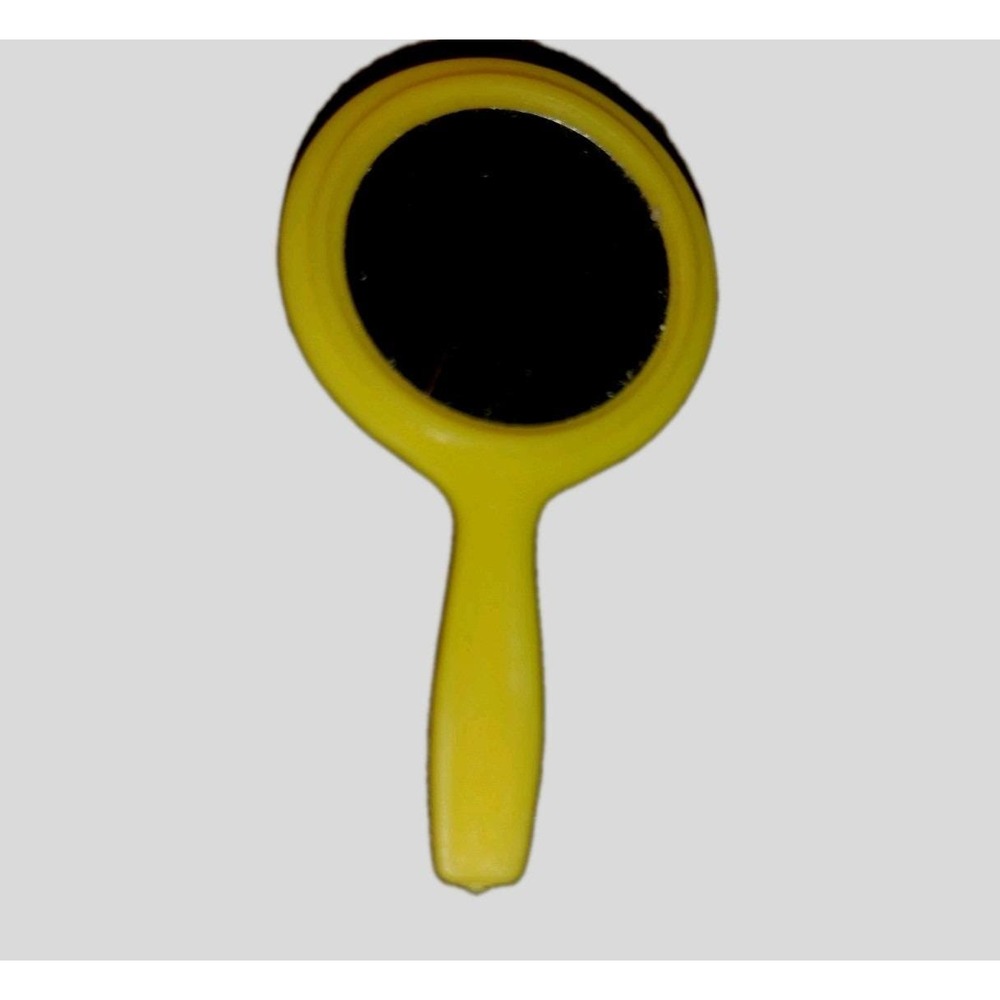 Vintage‎ Barbie Doll Handheld Mirror yellow Hong Kong Very Rare HTF